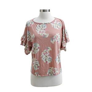 Ginger G Women's Short Sleeve Shirt Floral Print Size M